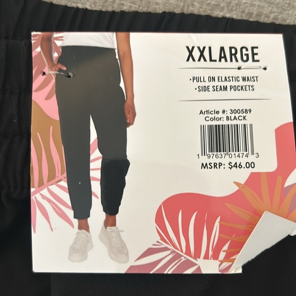 Coastal Comfort black jogger style pants Size XXL. NWT. - Picture 2 of 10